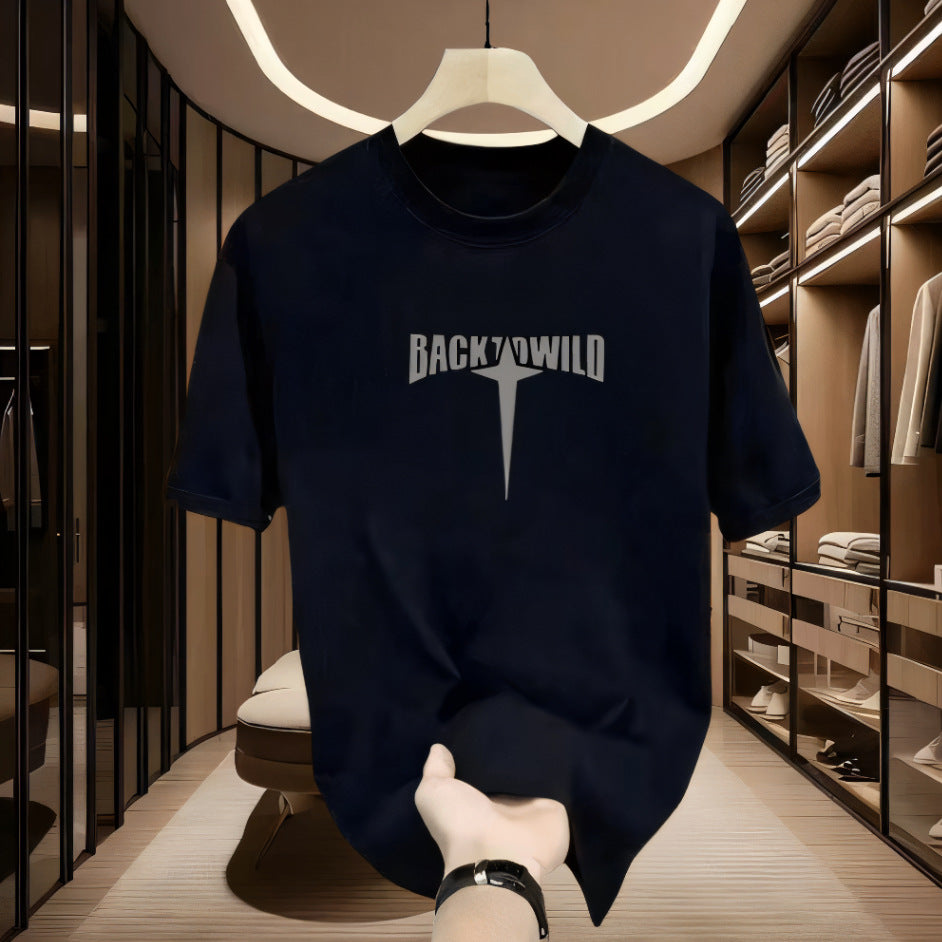 American-style cool and stylish pure cotton heavyweight short-sleeved T-shirt, suitable for young men and women, summer, trendy streetwear, loose fit, versatile top.