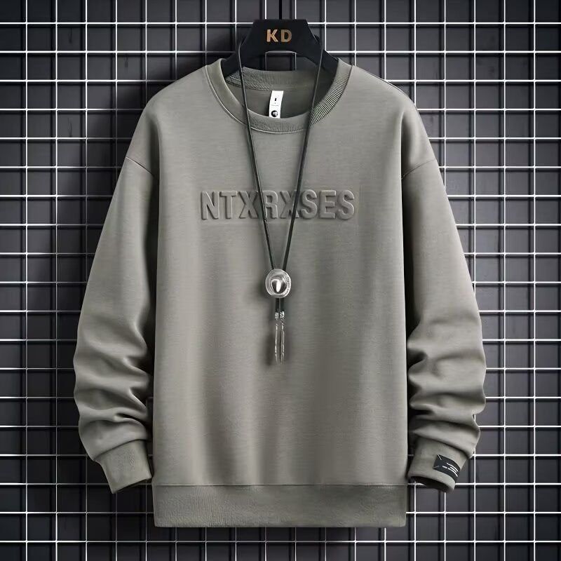 Men's hooded sweatshirt, loose fit, trendy long-sleeved t-shirt, men's inner layer, base layer, men's clothing sweatshirt