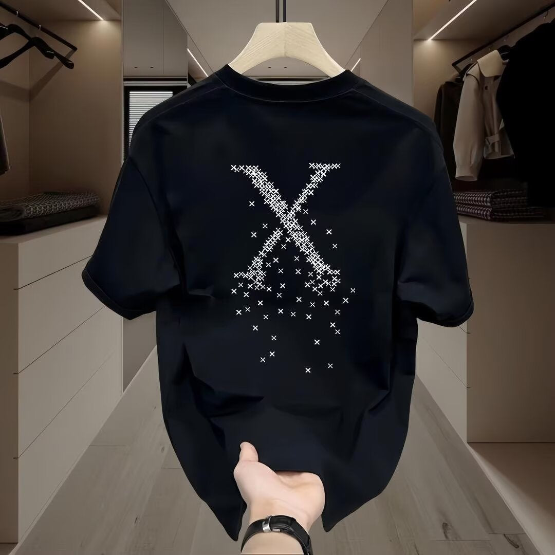 American-style cool and stylish pure cotton heavyweight short-sleeved T-shirt, suitable for young men and women, summer, trendy streetwear, loose fit, versatile top.